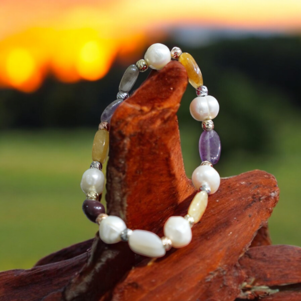 Gemstone and Pearl Multicolor Bracelet